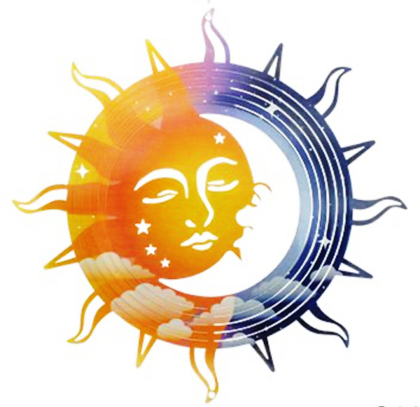 Luminous Sun & Moon Wind Spinner