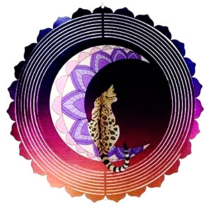 Moonlit Cat Wind Spinner