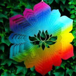 Rainbow Lotus Wind Spinner