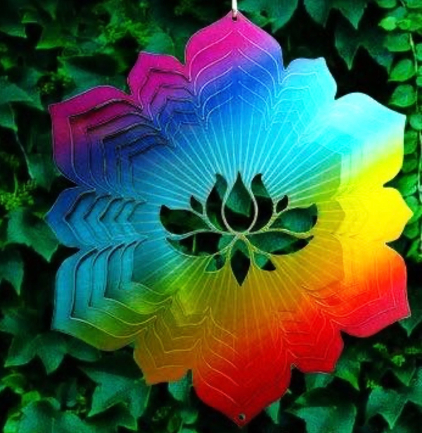 Rainbow Lotus Wind Spinner